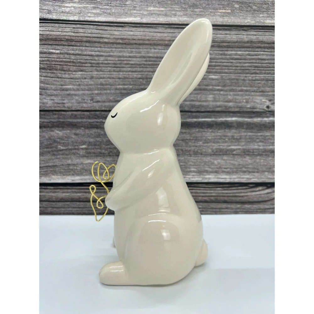 Target Bullseye Playground Ceramic Bunny with Wire Flower ~ Spring Easter 2025